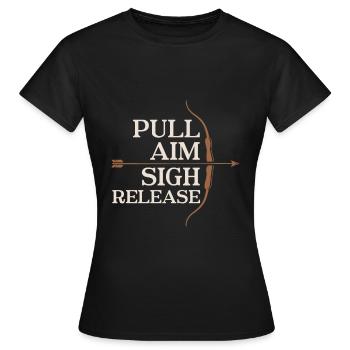 Pull Aim Sigh Release - Archer Bow - T-shirt Femme - noir - Devant - AI Model Female 172 dark (172cm)
