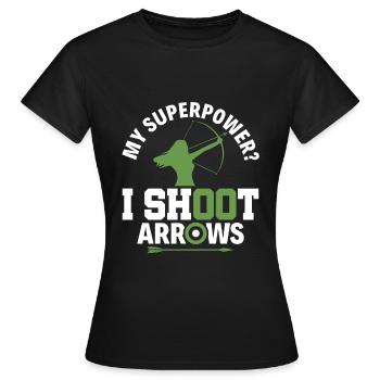 Mon superpouvoir ? Je tire des flèches - Archer Bow - T-shirt Femme - noir - Devant - AI Model Female 172 dark (172cm)
