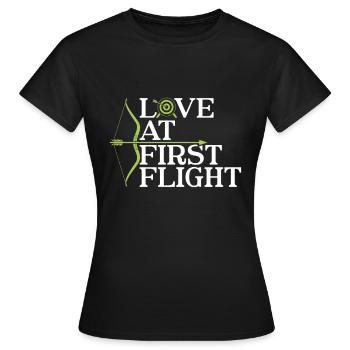 L’amour au premier envol - Archer Bow - T-shirt Femme - noir - Devant - AI Model Female 172 dark (172cm)
