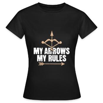 Mes flèches, mes règles - Archer Bow - T-shirt Femme - noir - Devant - AI Model Female 172 dark (172cm)