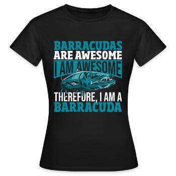 Cadeau pour les amateurs de poissons Barracuda - T-shirt Femme - noir - Devant - AI Model Female 172 dark (172cm)