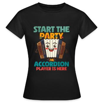 Accordéon Polka musique cadeau - T-shirt Femme - noir - Devant - AI Model Female 172 dark (172cm)