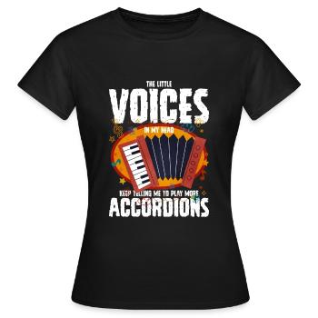 Accordéon Polka Musique Cadeau - T-shirt Femme - noir - Devant - AI Model Female 172 dark (172cm)