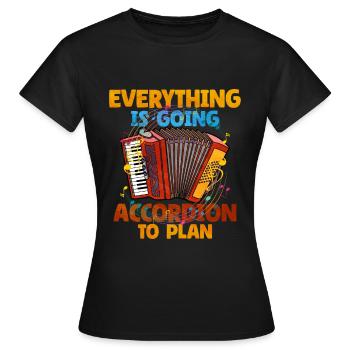 Accordéon Polka musique cadeau - T-shirt Femme - noir - Devant - AI Model Female 172 dark (172cm)