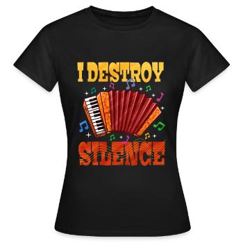 Accordéon Polka musique cadeau - T-shirt Femme - noir - Devant - AI Model Female 172 dark (172cm)