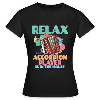 Accordéon Polka musique cadeau - T-shirt Femme - noir - Devant - AI Model Female 172 dark (172cm)