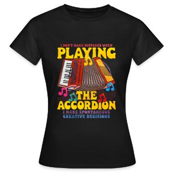 Accordéon Polka musique cadeau - T-shirt Femme - noir - Devant - AI Model Female 172 dark (172cm)
