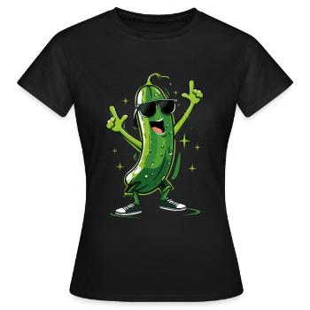 Concombre - T-shirt Femme - noir - Devant - AI Model Female 172 dark (172cm)