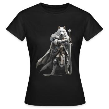 Husky Knight Médiéval - T-shirt Femme - noir - Devant - AI Model Female 172 dark (172cm)