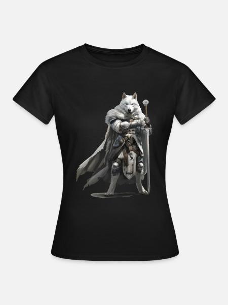 Husky Ritter Mittelalter - Frauen T-Shirt - Schwarz