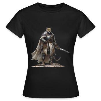 Jaguar Knight Moyen Âge - T-shirt Femme - noir - Devant - AI Model Female 172 dark (172cm)