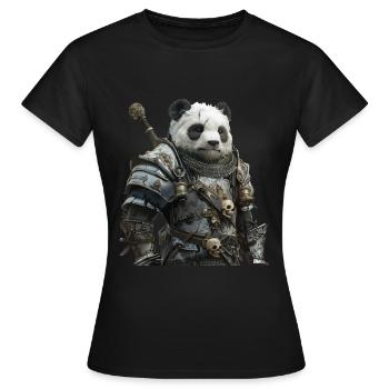 Panda Chevalier Moyen Âge - T-shirt Femme - noir - Devant - AI Model Female 172 dark (172cm)