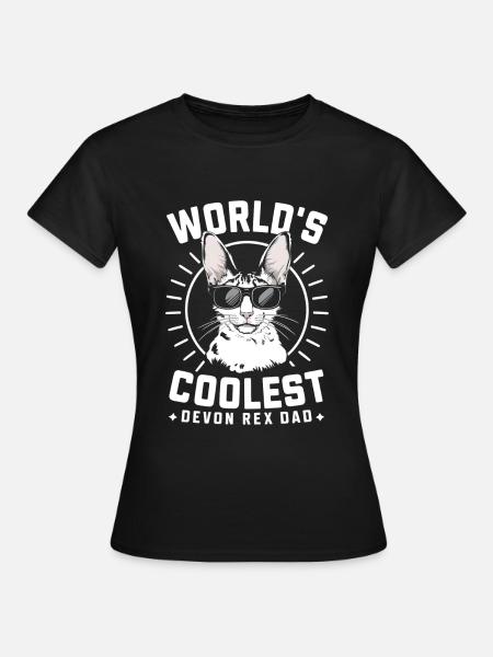 Katze Devon Rex Geschenk - Frauen T-Shirt - Schwarz