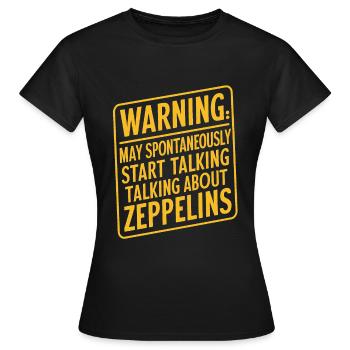 Luftschiff Zeppelin Geschenk - Frauen T-Shirt - Schwarz - Vorne - AI Model Female 172 dark (172cm)