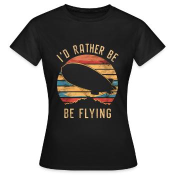 Luftschiff Zeppelin Geschenk - Frauen T-Shirt - Schwarz - Vorne - AI Model Female 172 dark (172cm)