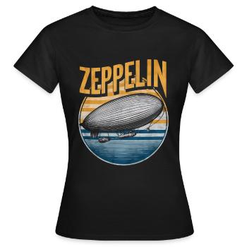 Luftschiff Zeppelin Geschenk - Frauen T-Shirt - Schwarz - Vorne - AI Model Female 172 dark (172cm)