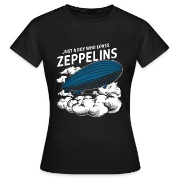 Luftschiff Zeppelin Geschenk - Frauen T-Shirt - Schwarz - Vorne - AI Model Female 172 dark (172cm)