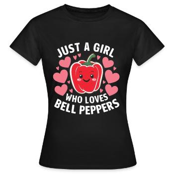Paprika Geschenk - Frauen T-Shirt - Schwarz - Vorne - AI Model Female 172 dark (172cm)