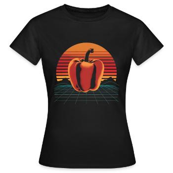Paprika Geschenk - Frauen T-Shirt - Schwarz - Vorne - AI Model Female 172 dark (172cm)
