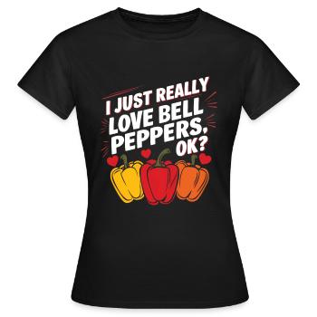 Paprika Geschenk - Frauen T-Shirt - Schwarz - Vorne - AI Model Female 172 dark (172cm)