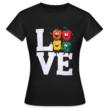 Paprika Geschenk - Frauen T-Shirt - Schwarz - Vorne - AI Model Female 172 dark (172cm)