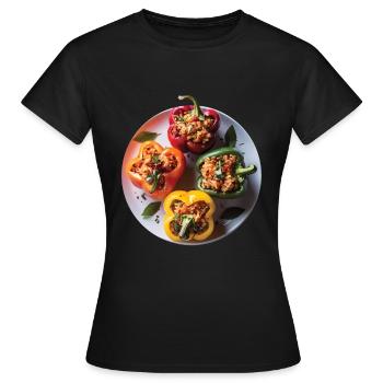 Paprika Geschenk - Frauen T-Shirt - Schwarz - Vorne - AI Model Female 172 dark (172cm)