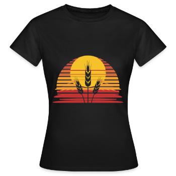 Weizen - Frauen T-Shirt - Schwarz - Vorne - AI Model Female 172 dark (172cm)
