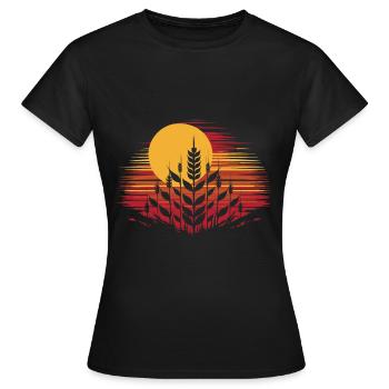 Weizen - Frauen T-Shirt - Schwarz - Vorne - AI Model Female 172 dark (172cm)