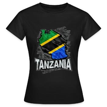 Tanzanie - T-shirt Femme - noir - Devant - AI Model Female 172 dark (172cm)