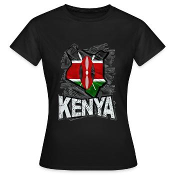 Kenya - T-shirt Femme - noir - Devant - AI Model Female 172 dark (172cm)