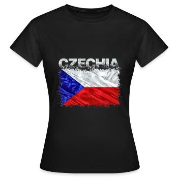 Tchéquie - T-shirt Femme - noir - Devant - AI Model Female 172 dark (172cm)