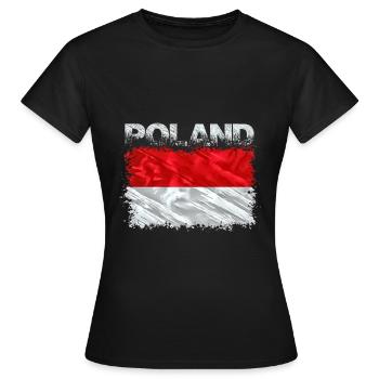 Pologne - T-shirt Femme - noir - Devant - AI Model Female 172 dark (172cm)