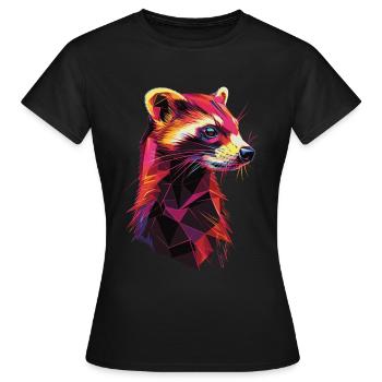 Frettchen - Frauen T-Shirt - Schwarz - Vorne - AI Model Female 172 dark (172cm)