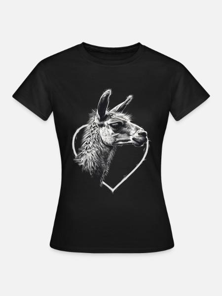 Lama - Frauen T-Shirt - Schwarz
