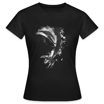 Delphin - Frauen T-Shirt - Schwarz - Vorne - AI Model Female 172 dark (172cm)