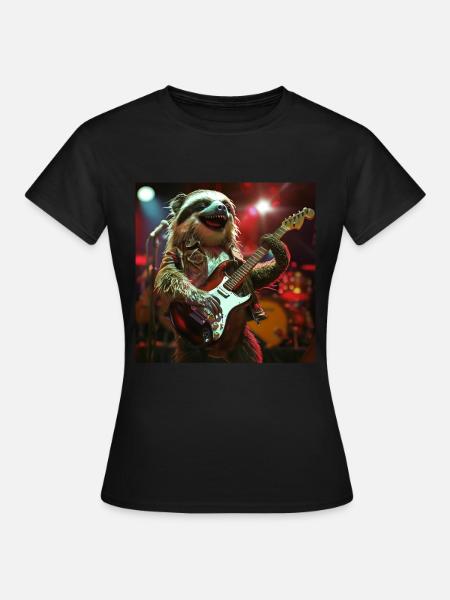 Faultier - Frauen T-Shirt - Schwarz