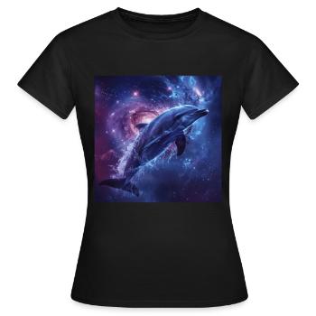 Delphin - Frauen T-Shirt - Schwarz - Vorne - AI Model Female 172 dark (172cm)