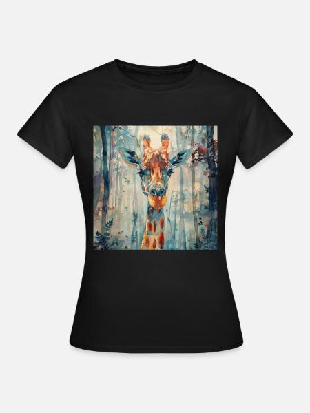Giraffe - Frauen T-Shirt - Schwarz