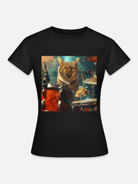 Katze - Frauen T-Shirt - Schwarz
