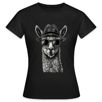 Lama - Women's T-Shirt - black - Front - AI Model Female 172 dark (172cm)