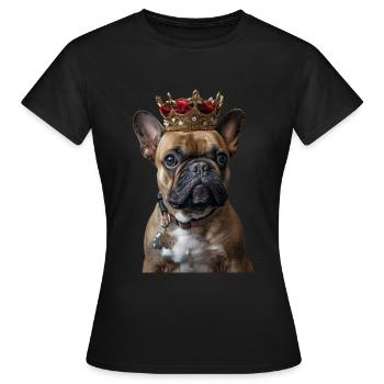 Bouledogue français - T-shirt Femme - noir - Devant - AI Model Female 172 dark (172cm)