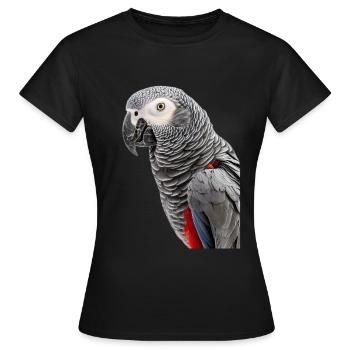 African Grey - Women's T-Shirt - black - Front - AI Model Female 172 dark (172cm)