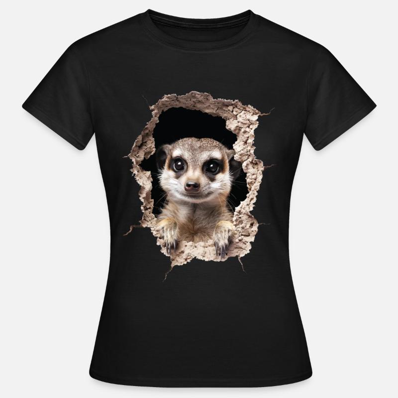 Erdmännchen - Frauen T-Shirt - Schwarz