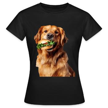 Golden retriever - T-shirt Femme - noir - Devant - AI Model Female 172 dark (172cm)