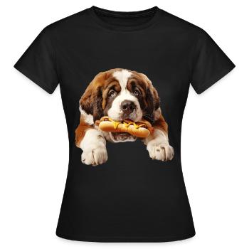 Bernhardiner - Frauen T-Shirt - Schwarz - Vorne - AI Model Female 172 dark (172cm)