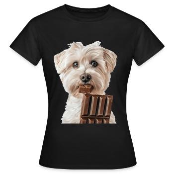 Maltese - Women's T-Shirt - black - Front - AI Model Female 172 dark (172cm)