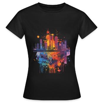 Rotterdam - Frauen T-Shirt - Schwarz - Vorne - AI Model Female 172 dark (172cm)