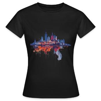 Warschau - Frauen T-Shirt - Schwarz - Vorne - AI Model Female 172 dark (172cm)