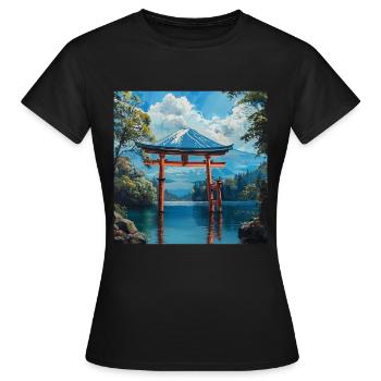 Japan - Women's T-Shirt - black - Front - AI Model Female 172 dark (172cm)