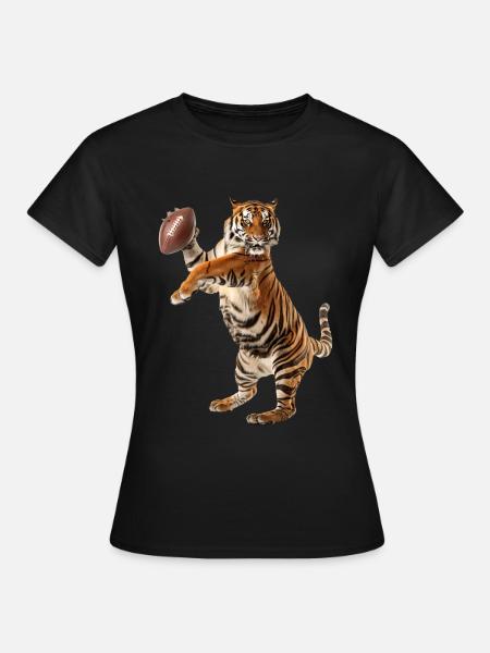 Bengalischer Tiger Fußball - Frauen T-Shirt - Schwarz